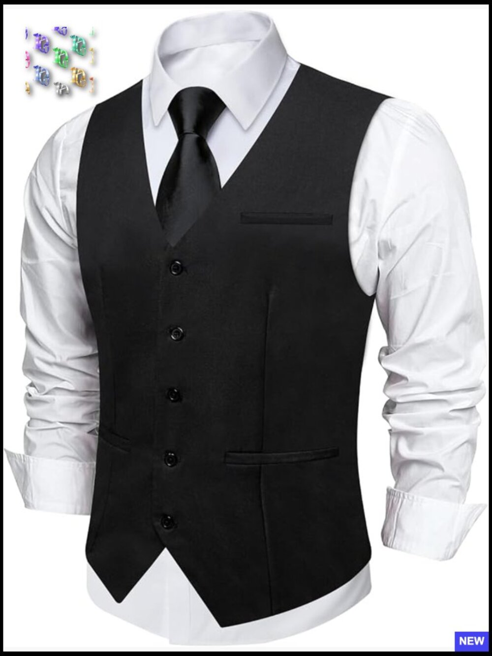 Slim Fit V-Neck Formal Vest Elegant Business Waistcoat Wedding Party Wear